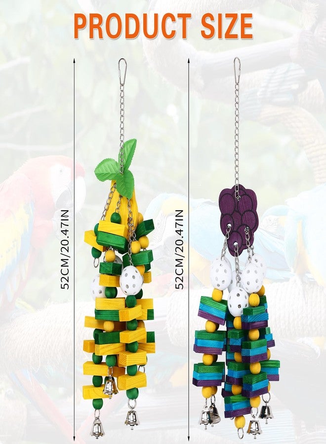 NEXT VOGUE 2-Pack Natural Wood Bird Toys for Parrots – Chew & Climb Toys for Medium to Large Parrots, Macaws, African Greys & Cockatoos – Durable Enrichment Toys for Beak Exercise & Mental Stimulation - Image 2